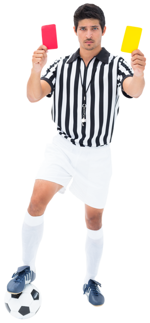 Transparent football referee with red and yellow cards - Download Free Stock Videos Pikwizard.com