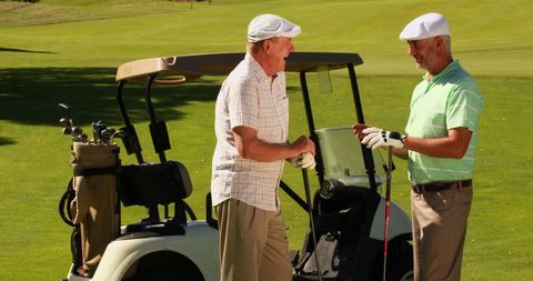Senior Friends Enjoying Golf on Sunny Day - Download Free Stock Images Pikwizard.com