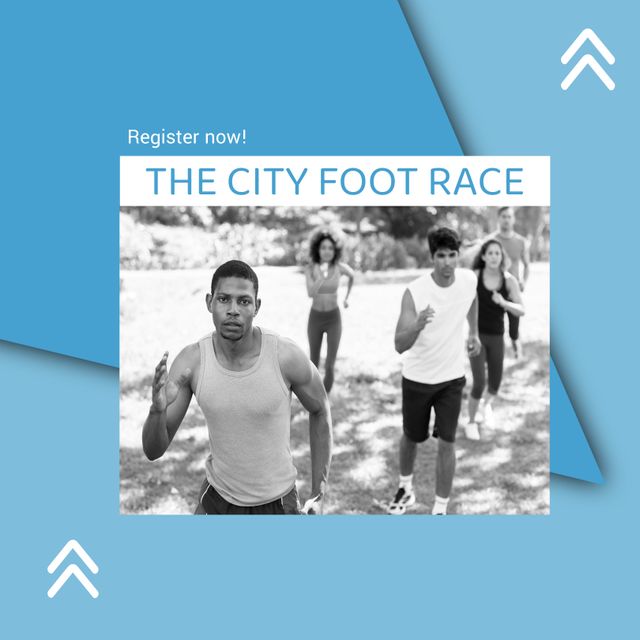 Diverse Group Running in the City Foot Race Event - Download Free Stock Templates Pikwizard.com