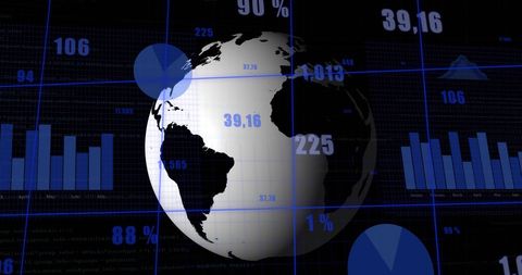 Global Data Visualization with Spinning Globe - Download Free Stock Images Pikwizard.com
