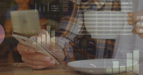 Man Exploring Data Analytics on Smartphone with Coffee - Download Free Stock Images Pikwizard.com