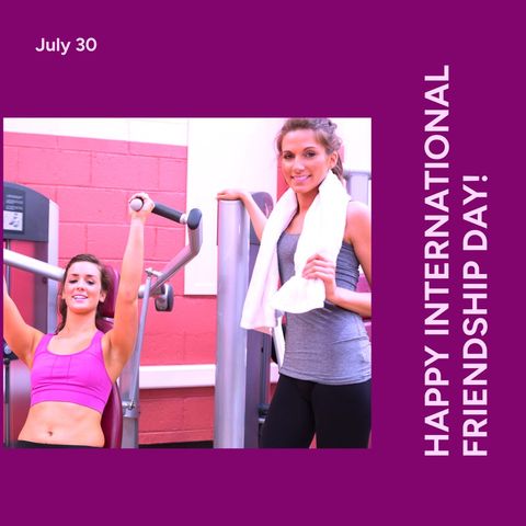 friends exercising together gym celebrating friendship day - Download Free Stock Templates Pikwizard.com