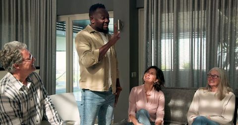 Engaging Group Therapy Session with Diverse Older Adults