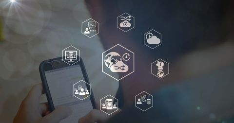global data connectivity with business interface on smartphone - Download Free Stock Images Pikwizard.com