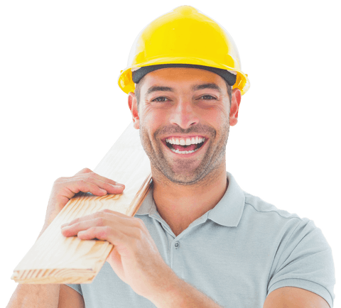 Smiling Construction Worker Holding Plank on Transparent Background - Download Free Stock Videos Pikwizard.com