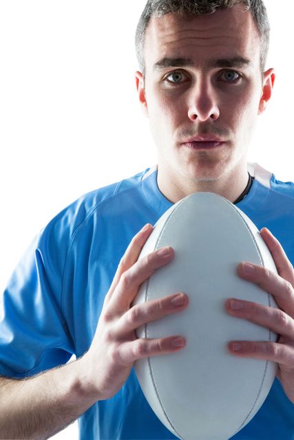 Serious Rugby Player Holding Rugby Ball on Transparent Background - Download Free Stock Videos Pikwizard.com