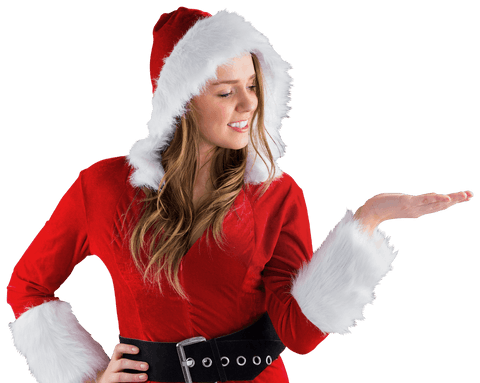 festive santa girl presents empty space on white background - Download Free Stock Videos Pikwizard.com