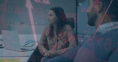 Business Meeting Discussing Stock Market Trends