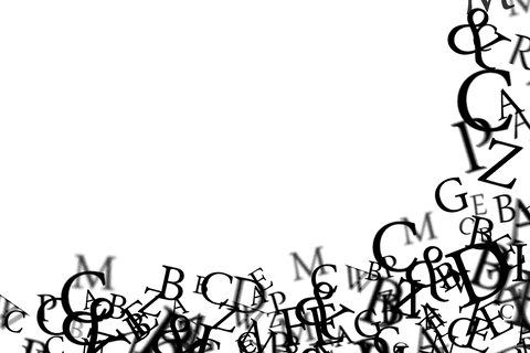 Vector letters on transparent background with copy space