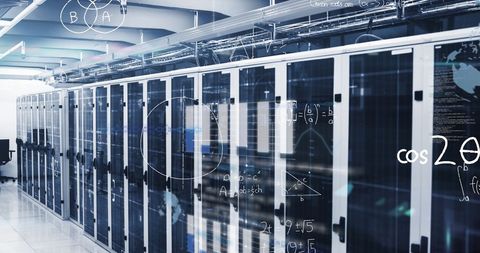 Innovative Digital Data Center with Mathematical Interface - Download Free Stock Images Pikwizard.com