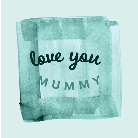 Heartfelt blue watercolor love you mummy transparent design