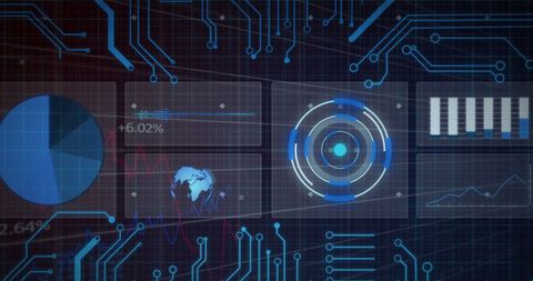Abstract Interface with Digital Charts and Global Data - Download Free Stock Images Pikwizard.com