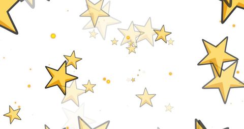 Yellow Stars Falling on White Background
