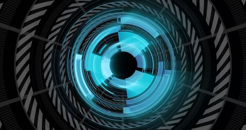 Futuristic digital interface with 3d graphic elements