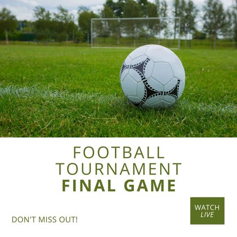 Football Tournament Final Game Announcement with Grass Pitch - Download Free Stock Templates Pikwizard.com