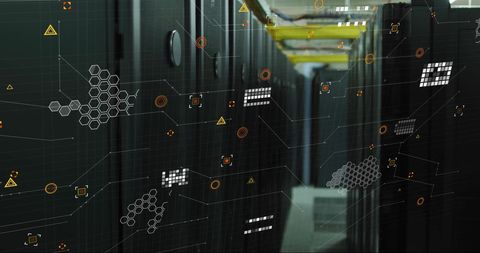 Digital Data Processing Over Server Room - Download Free Stock Images Pikwizard.com