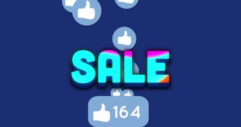 Bold Gradient SALE with Thumbs-Up on Navy Background - Download Free Stock Images Pikwizard.com