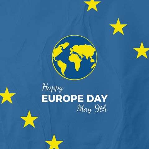 europe day celebration design with eu flag and globe - Download Free Stock Templates Pikwizard.com