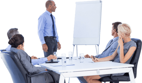 Transparent Office Team Engaged in Business Presentation