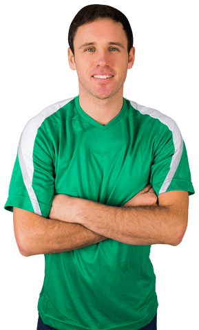 Transparent Male Sports Fan Wearing Green Jersey
