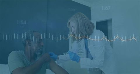 Healthcare Professional Administering Vaccine in Clinical Setting