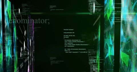 Digital Data Processing with Abstract Green Shapes - Download Free Stock Images Pikwizard.com
