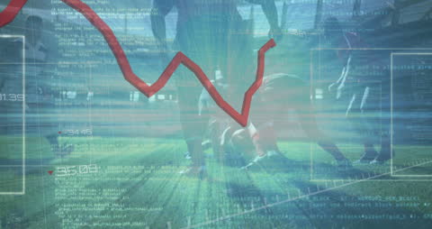 Data Analysis Overlay with Sports Players on Field