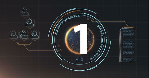 Futuristic Digital Countdown with Tech Elements - Download Free Stock Images Pikwizard.com