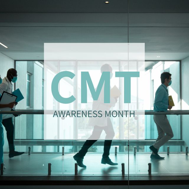 Medical Professionals Promoting CMT Awareness Month in Modern Hospital - Download Free Stock Templates Pikwizard.com