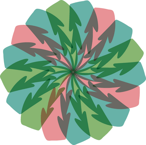 Transparent circle of colorful arrows design on vector background