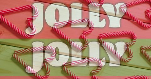 Festive Jolly Text with Candy Canes and Holiday Colors - Download Free Stock Images Pikwizard.com
