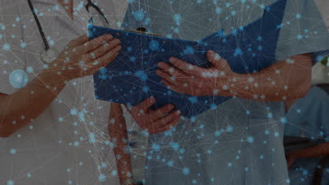 Doctors Reviewing Medical Records with Global Network Overlay