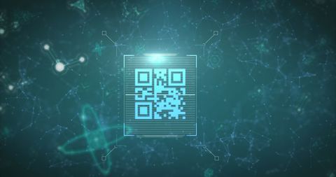 Futuristic Blue QR Code Over Digital Communication Network - Download Free Stock Images Pikwizard.com
