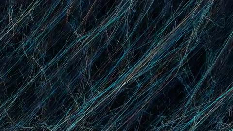 Digital Filaments Forming Abstract Network Fantasy in Futuristic Space