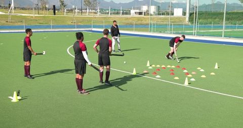 Field Hockey Training Dribbling Practice Midday Sunshine