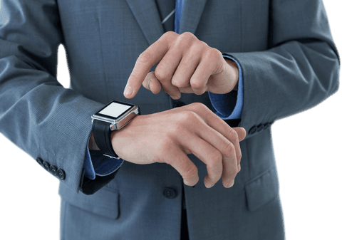 Business Scene: Transparent Smartwatch Interaction in Office - Download Free Stock Videos Pikwizard.com