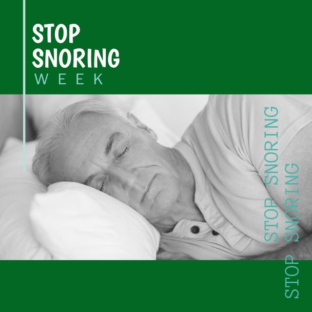 Stop Snoring Week Campaign with Senior Man Sleeping - Download Free Stock Templates Pikwizard.com