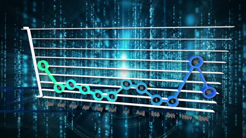 Dynamic Animation of Data Infographic on Digital Background