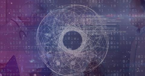 Futuristic Digital Interface with Network Connections and Binary Code - Download Free Stock Images Pikwizard.com