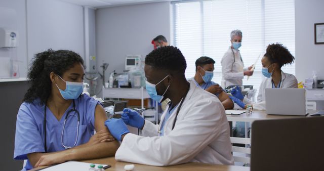 Diverse Healthcare Team Practicing Medical Procedures in Training Room - Download Free Stock Images Pikwizard.com