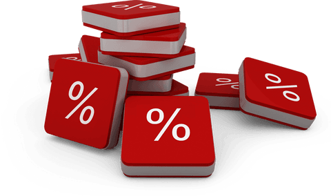 Transparent Graphic Set of Percent Icons in Red Blocks - Download Free Stock Videos Pikwizard.com