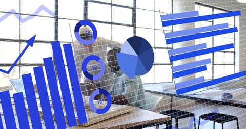 Business Team Collaborating with Data Visualization Illustrations