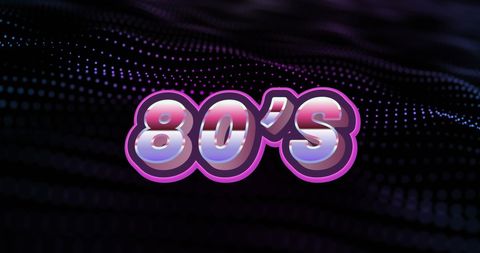 Retro 80s text with digital spot pattern background