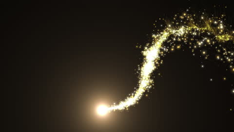 Sparkling Light Trail on Dark Background for Digital Interfaces