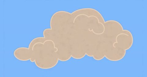Minimalist Beige Cloud Against a Vibrant Blue Sky Illustration