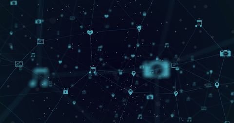 Global Network with Digital Data Icons Interconnected - Download Free Stock Images Pikwizard.com