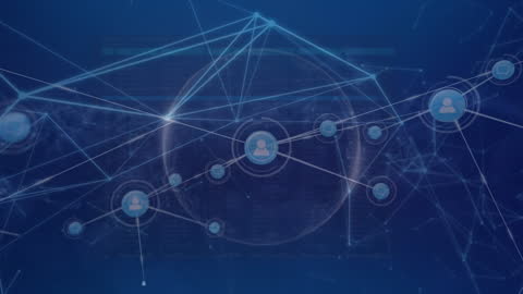 Global Digital Network with People Icons on Globe