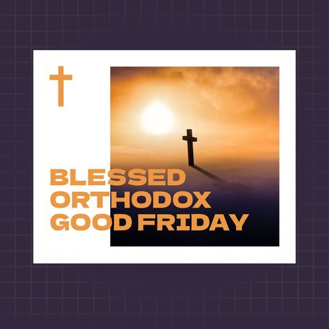 Orthodox Good Friday Celebration with Silhouetted Cross at Sunset