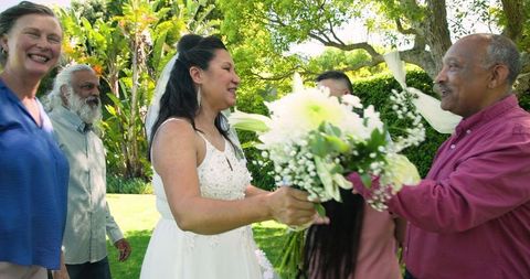 Joyful Senior Wedding Celebrated in Sunlit Garden