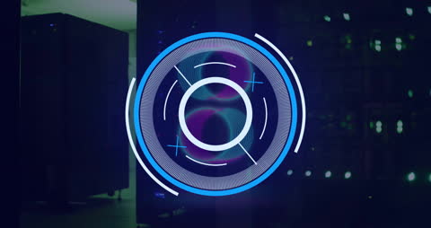 Futuristic Digital Interface with Animated Data Scanner